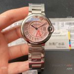 Swiss Quartz | TW Factory Cartier 36 mm Ballon Bleu new Pink Dial Steel Watch